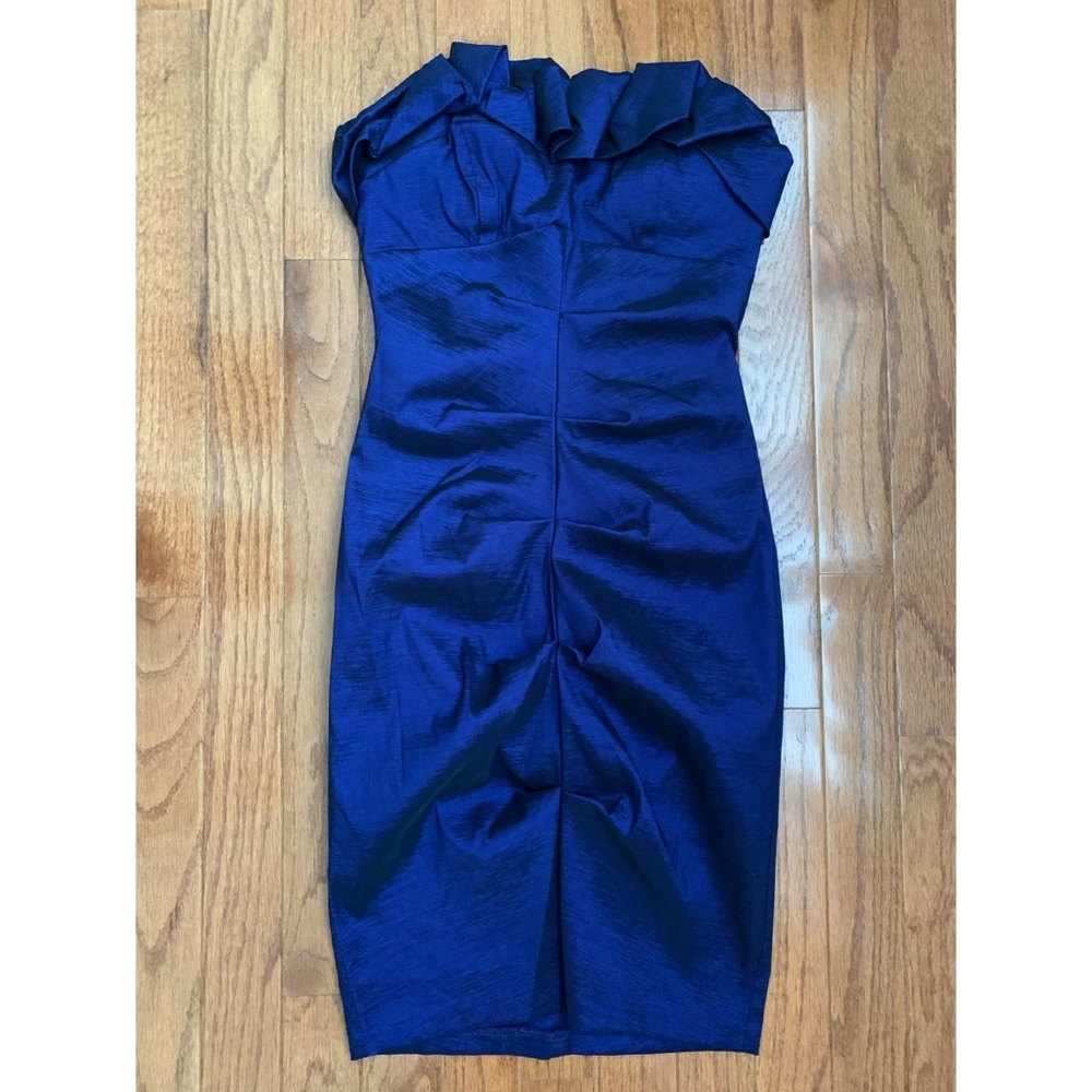 Strapless formal royal blue bodycon dress